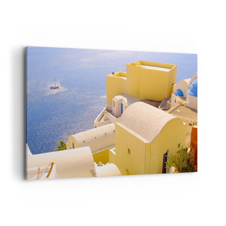 Bilder auf Leinwand 100x70cm Leinwandbild Haus wohnung gebäude griechenland Gross Wanddeko Bild Schl