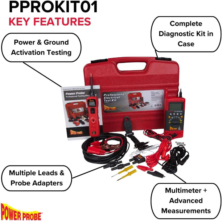 Power Probe PPROKIT01 Kit Elektrischer Schaltkreisprüfer für die Fahrzeugtechnik, enthält Power Prob
