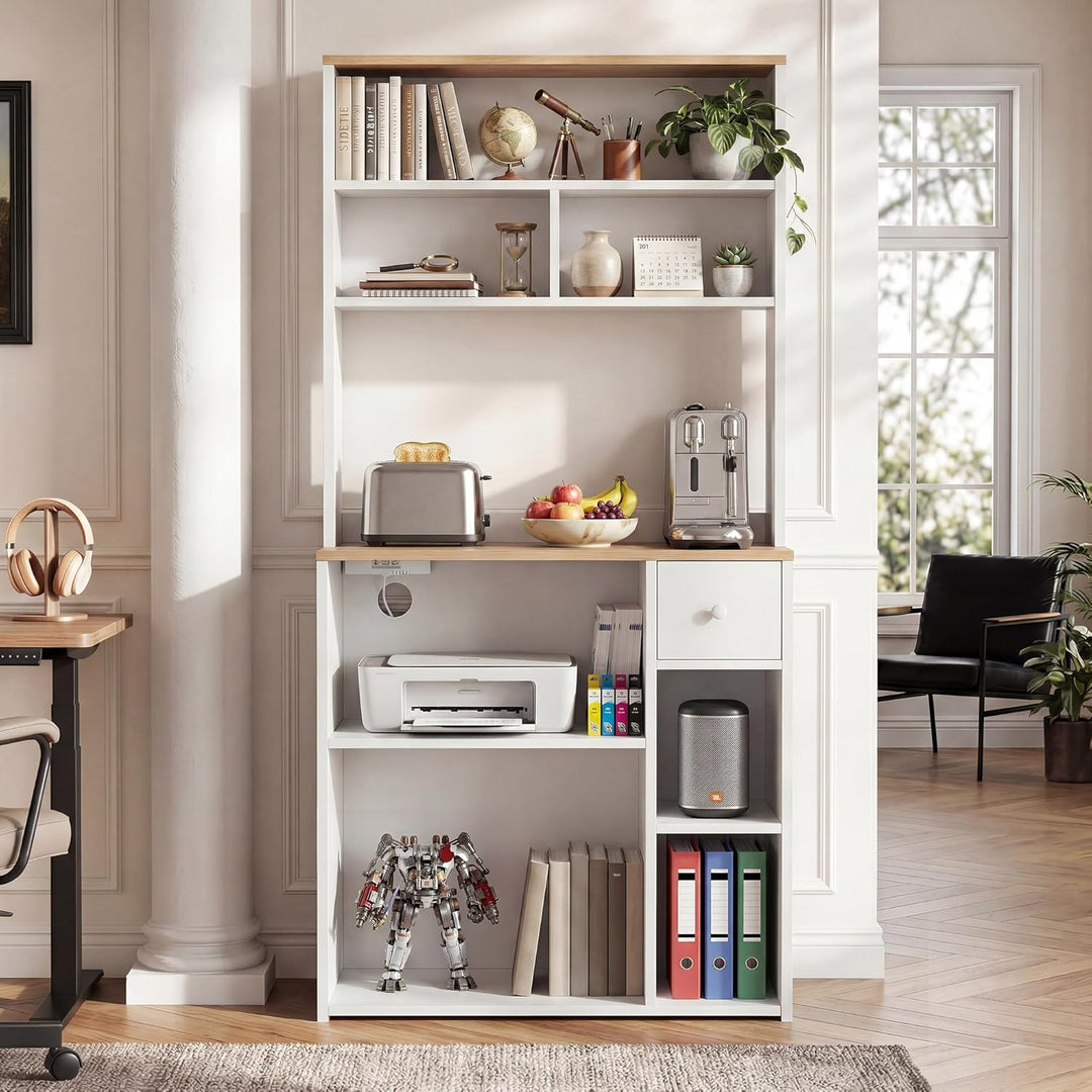 YITAHOME küchenregal mit Steckdose, 2 AC-Steckdosen, 2 USB-Anschlüssen, kaffeebar arbeitsplatte, Reg