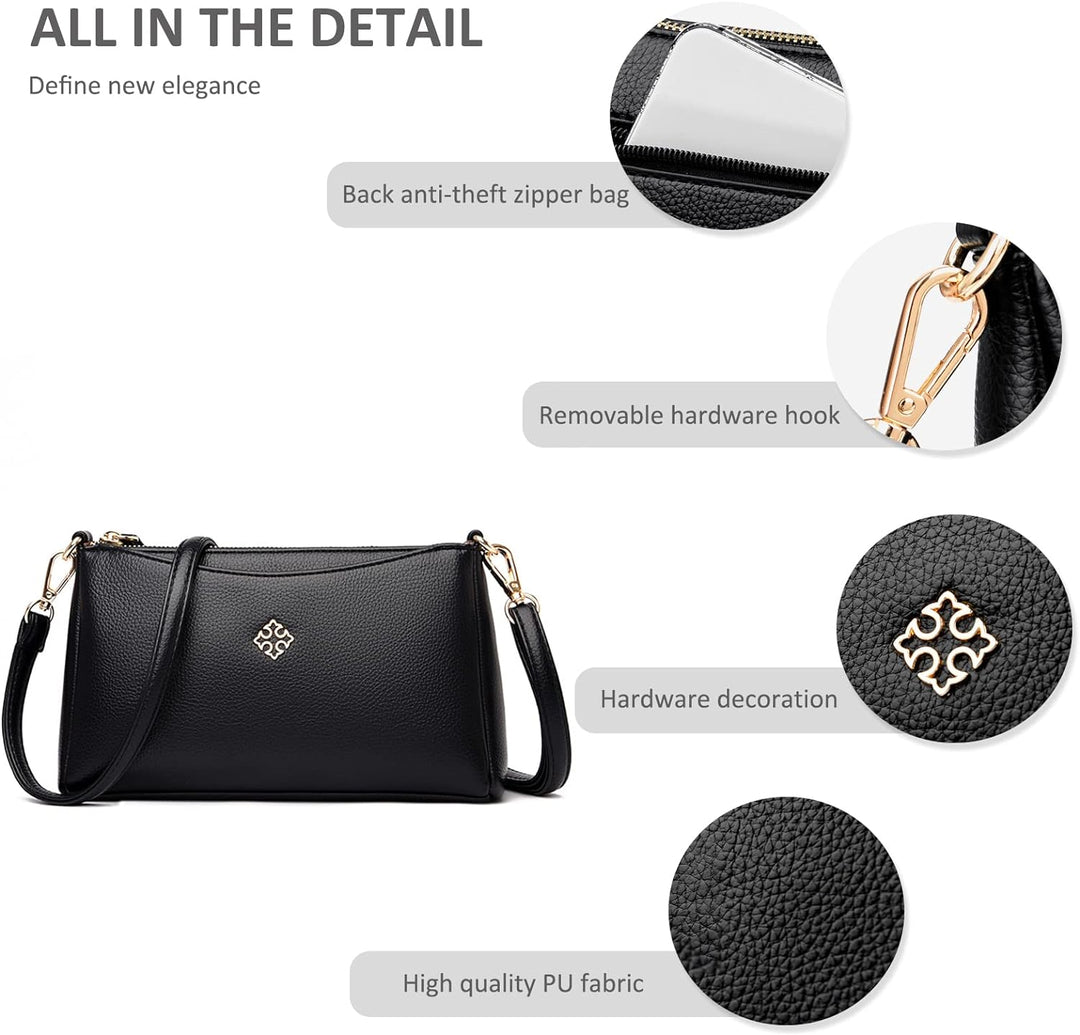 NICOLE & DORIS Handtasche Damen Klein Umhängetasche Multifunktionale Handy Tasche Schultertaschen PU