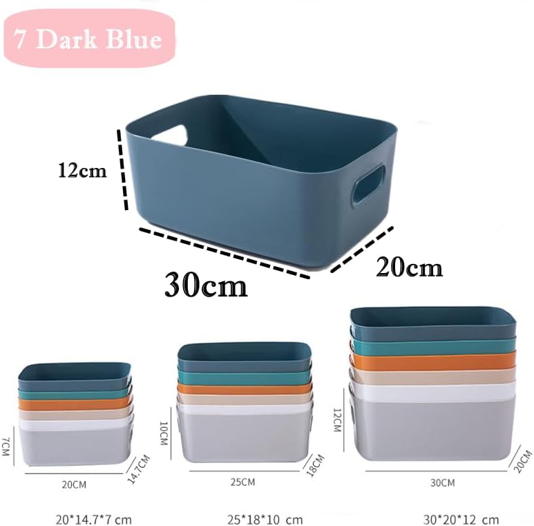 NCRGB 7 Gross Aufbewahrungsbox Kunststoff Aufbewahrungskorb mit Griffen 30×20×12cm,Badezimmer Küchen