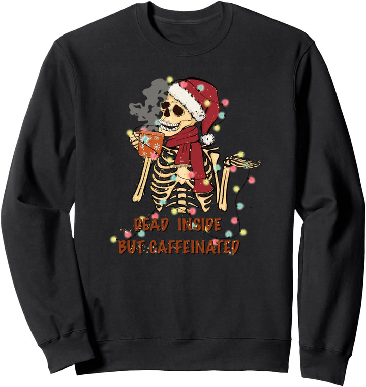 Weihnachts-Skelett, koffeiniert, festliche Weihnachtsmann-Spirituose Sweatshirt