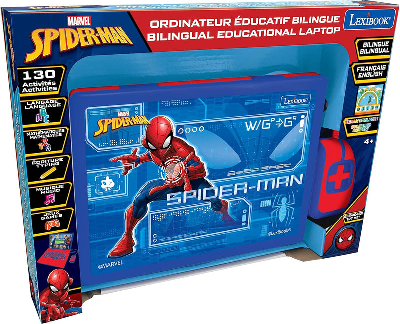 Lexibook JC798SPi1 Spider-Man Lern- und Zweisprachiger Laptop, Französisch/Englisch, Farbiger Bildsc