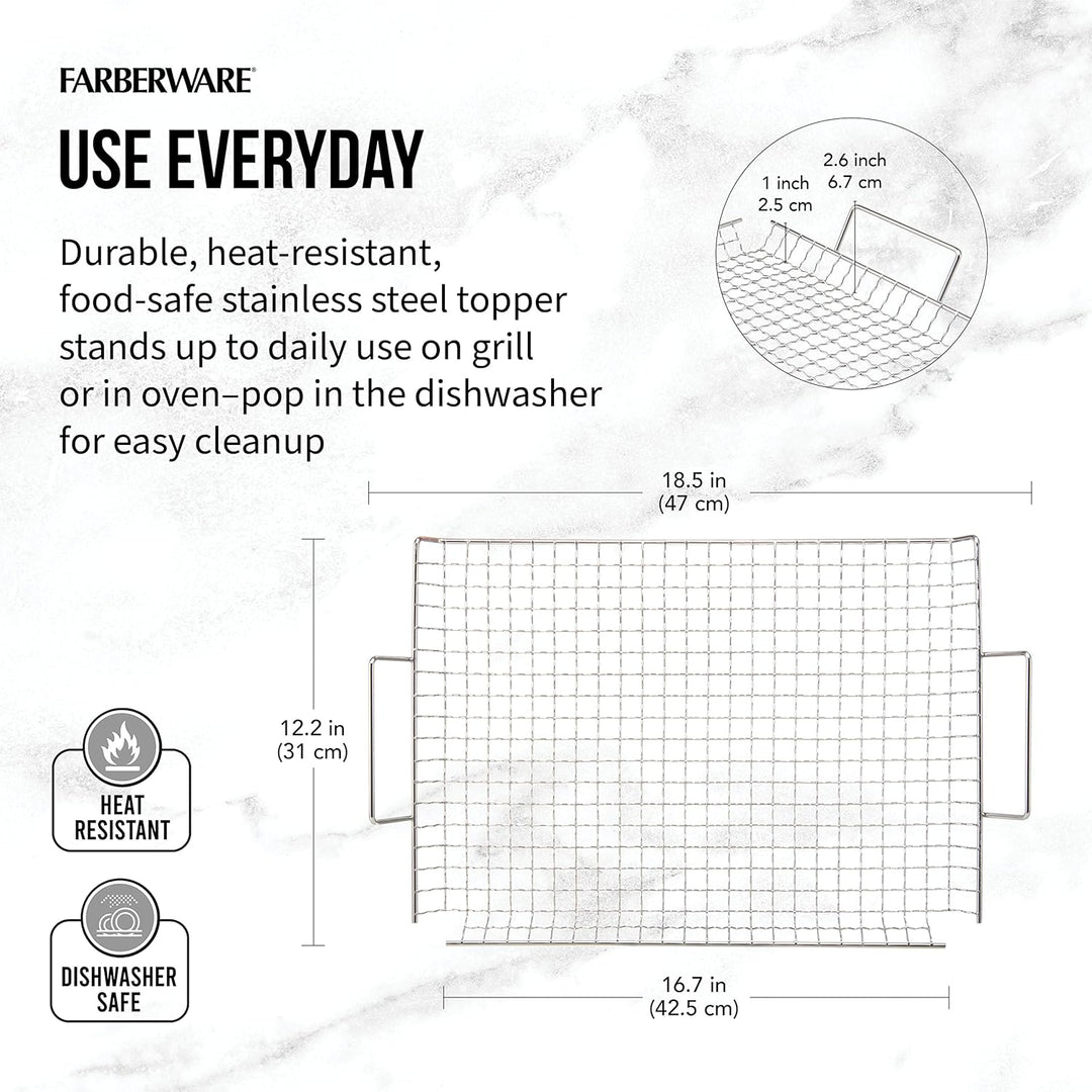 Farberware Grillaufsatz aus Edelstahl 5275952 Draht-Grillaufsatz, Draht-Grillaufsatz
