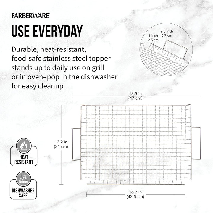 Farberware Grillaufsatz aus Edelstahl 5275952 Draht-Grillaufsatz, Draht-Grillaufsatz