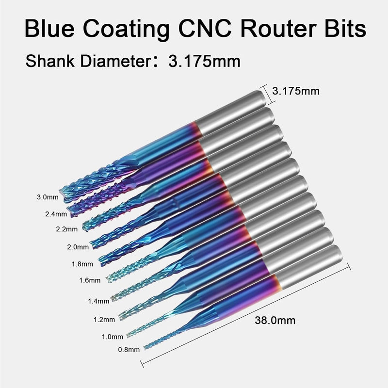 YOFULY CNC Fräser 3.175mm Schaft, 40pcs End Mills CNC Router Bits, 1/8 "Shank CNC Cutter Fräsen Carv