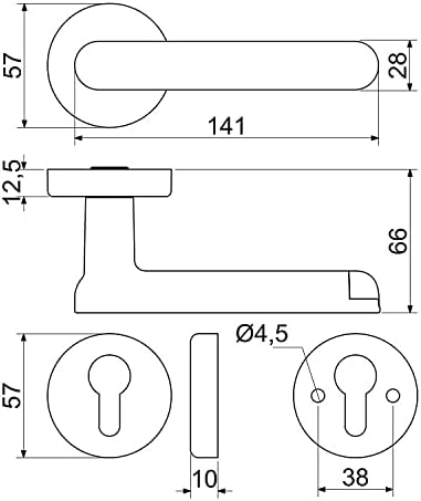 FELGNER Smart Handle H03 | moderner elektronischer Türgriff - digitale Drücker-Garnitur Türklinke Tü