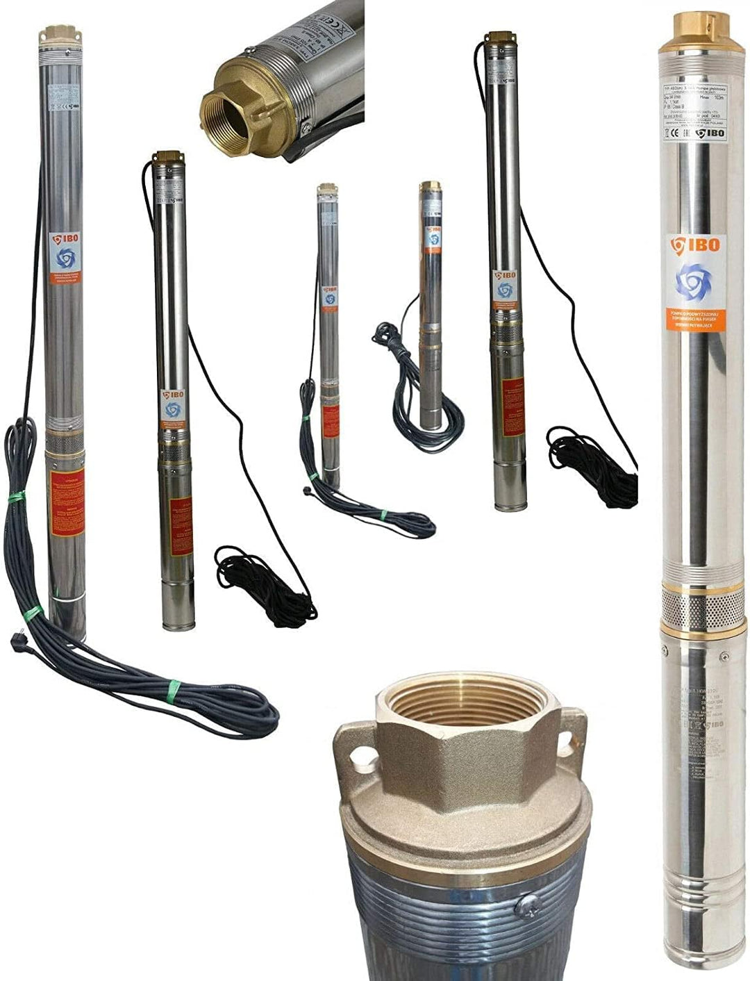 Tiefbrunnenpumpe Brunnenpumpe 2,5" 3" 3,5" 4" sandverträglich >5% 6,6-13,5bar (2,5" STM31 8,5bar 270