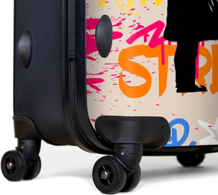 NoBoringSuitcases.com® Koffer XL Gross 77x51.5x28 cm Hartschale Reisekoffer 4 Rollen Leicht Koffer T