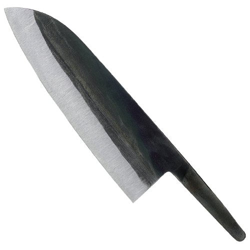 Klingenrohling mit schwarzer Schmiedehaut, dreilagig, Santoku