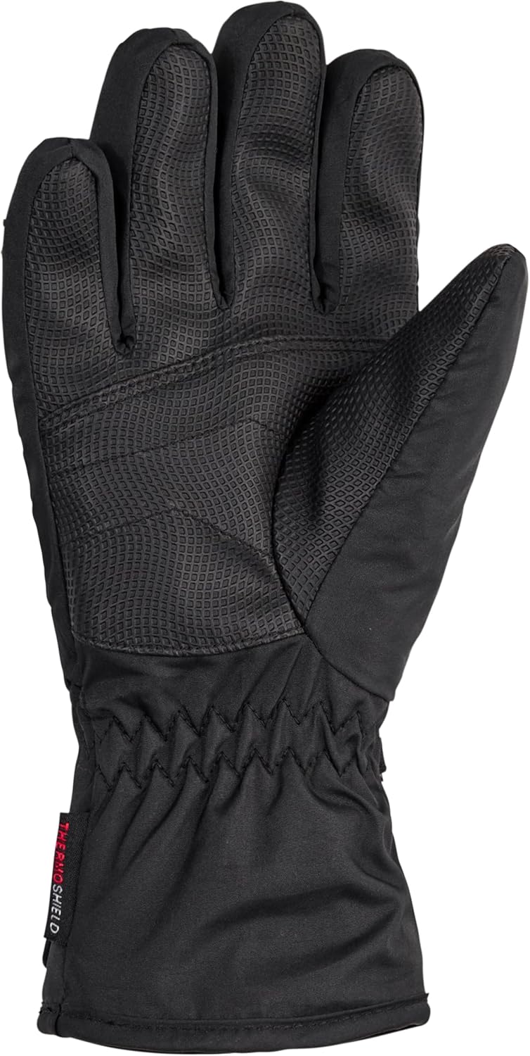 Ziener Kinder Loriko Ski-Handschuhe/Wintersport | wasserdicht, atmungsaktiv 3.5 Schwarz, 3.5 Schwarz