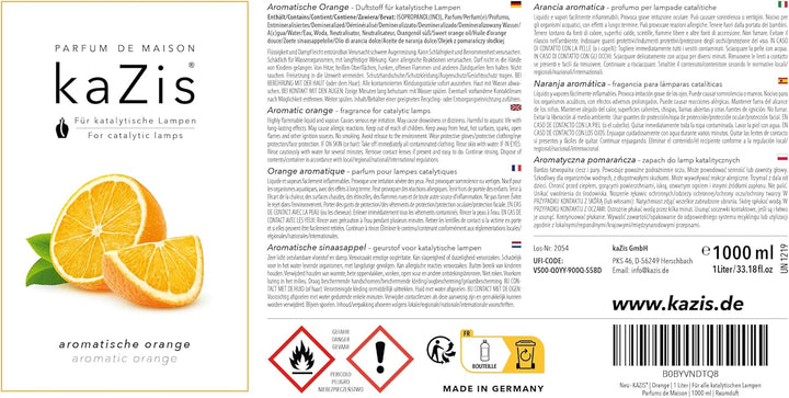 KAZIS® I Duft-Set Spritzige Zitrone + Aromatische Orange I 2 x 1 Liter I Für Alle Katalytischen Lamp