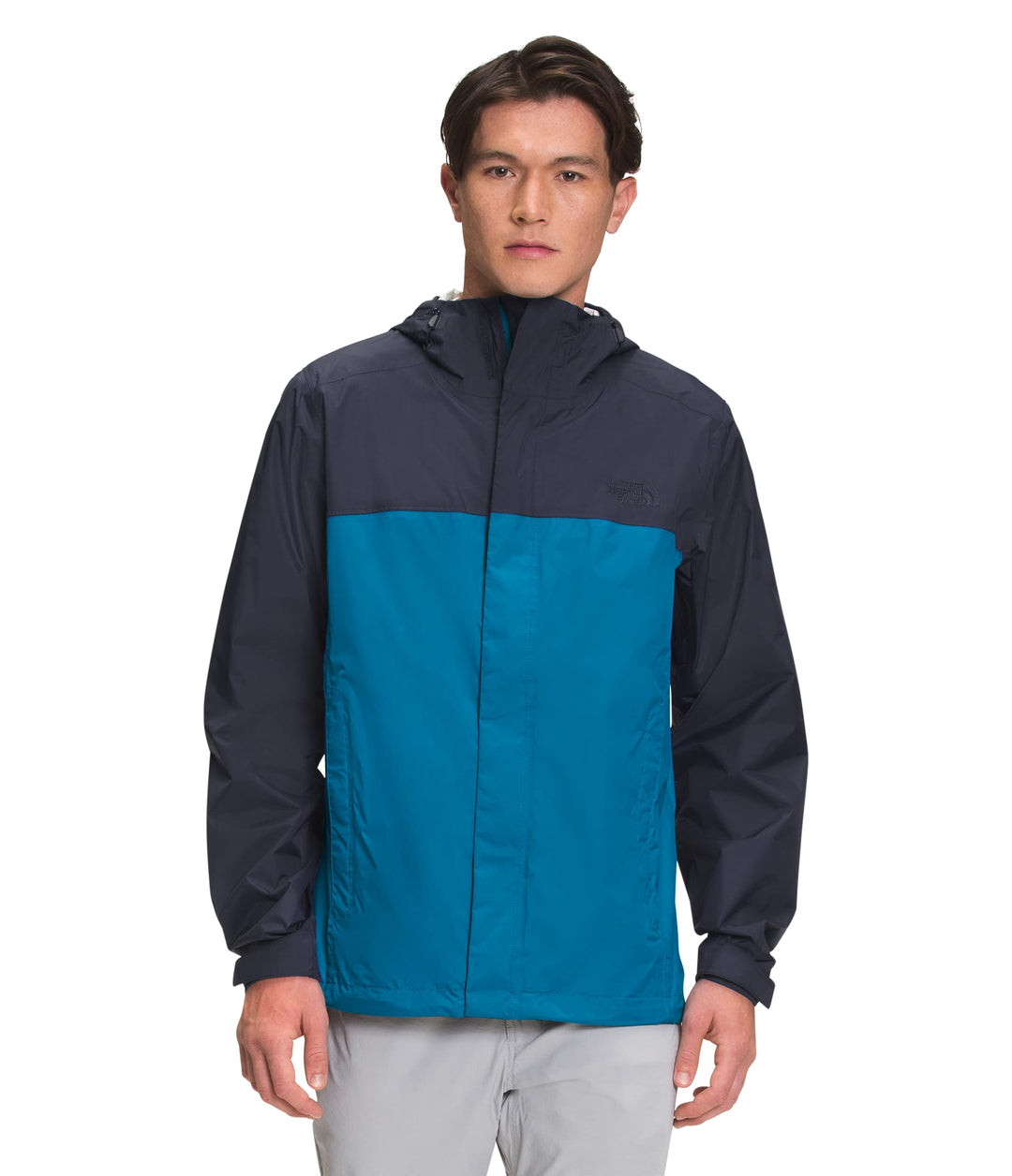 The North Face Men’s Venture 2 Waterproof Hooded Rain Jacket, Aviator Navy/Banff Blue, Large, L Avia