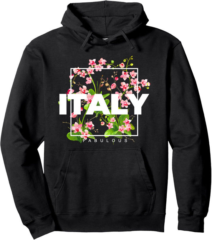 Floral Italy Fashion Novelty Graphic Tees & Cool Designs Pullover Hoodie