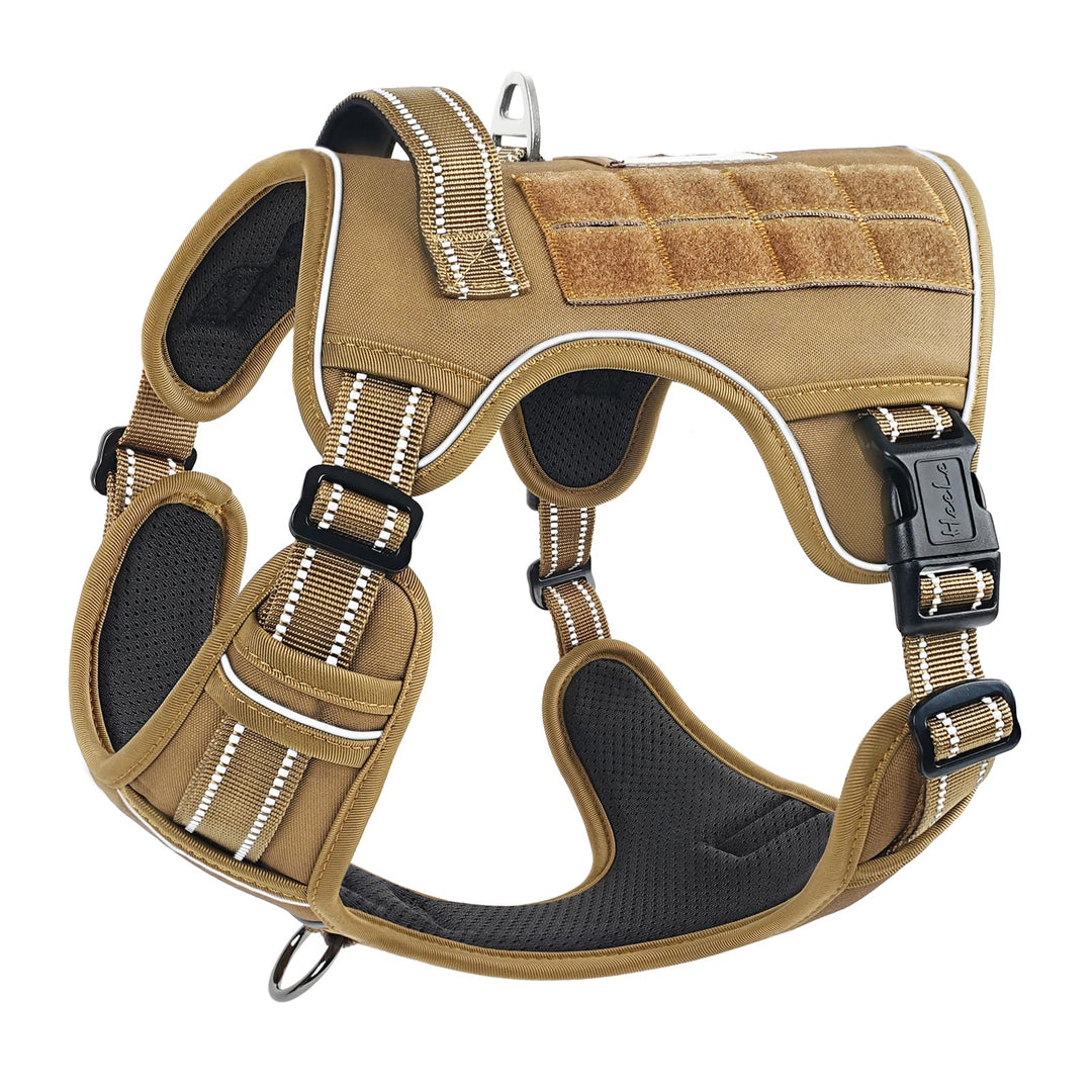 HEELE Hundegeschirr, Metall Taktisches Geschirr, Taktische Hundeweste, Service Hundegeschirr, MOLLE