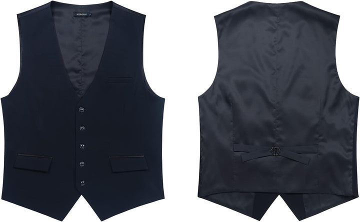 HISDERN Anzugweste für Herren Elegant Hochzeit Weste Klassische Einfarbig Casual Businessweste Forme
