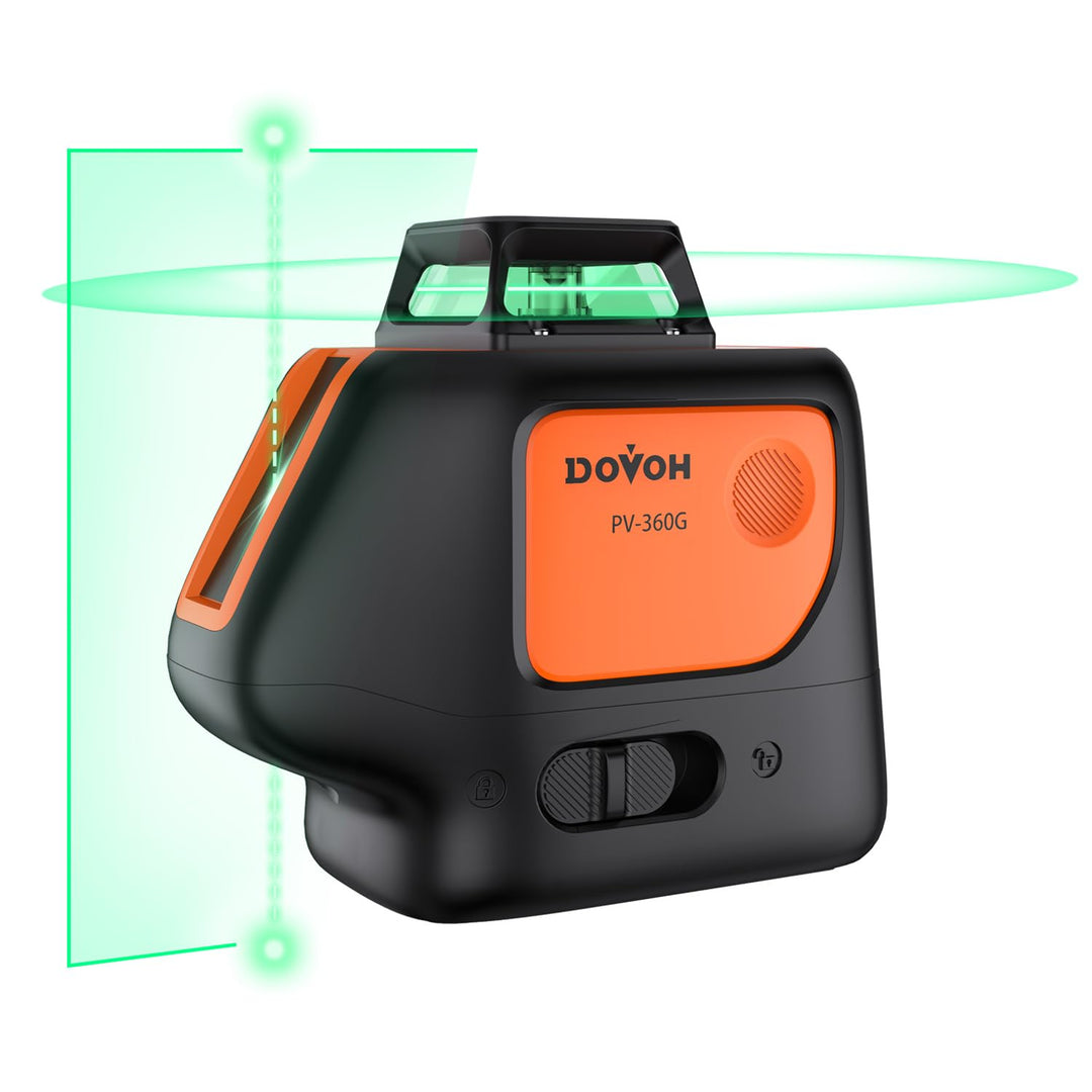 Kreuzlinienlaser Grün mit 2 Lotpunkten, DOVOH 360° selbstnivellierendes mit Plumb Spot für präzises