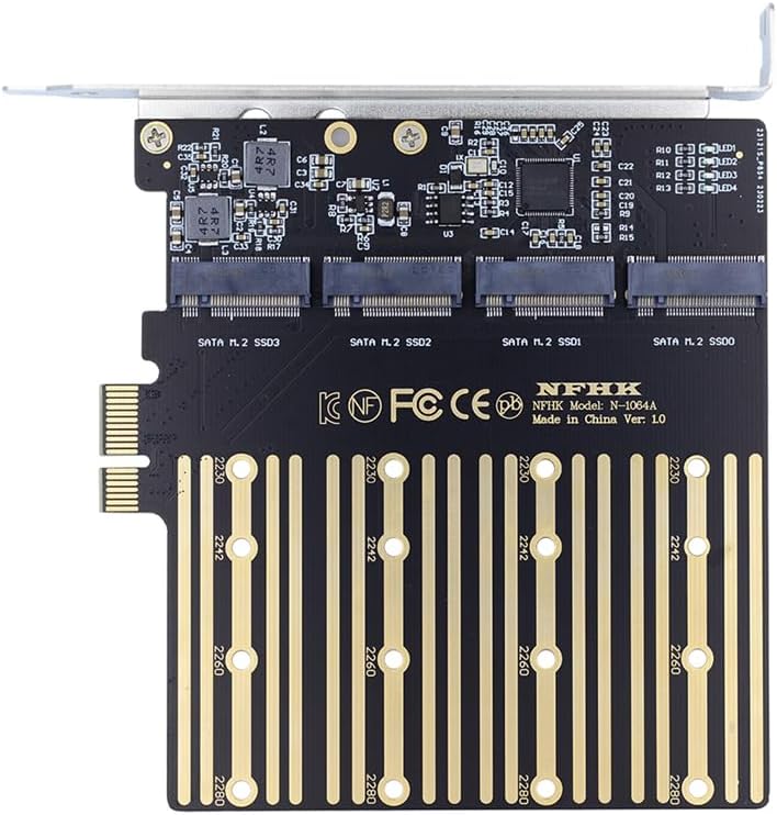 xiwai High-Speed 4 SATA NGFF Key B+M SSD auf PCI-E 1x Motherboard Desktop Adapter SSD Karte ASM1064