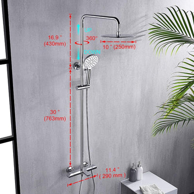 Ibergrif - Badewanne-Duschsystem mit Thermostat, Wanneneinlauf, Regendusche, Brauseschlauch, Handbra