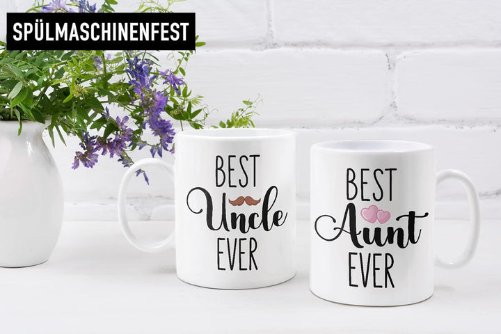 Trendation - Bester Onkel und Beste Tante Geschenk Set Tassen Geschenkidee für Tante und Onkel Gebur