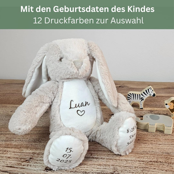 Personalisierte Geschenke Baby | Kuscheltier mit Geburtsdaten & Name | Kuscheltier für Kleinkinder H