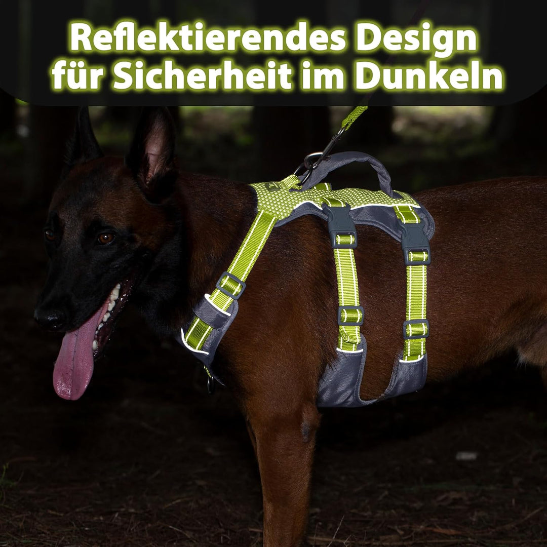 Huntboo Sicherheitsgeschirr Hund Ausbruchsicher, Panikgeschirr für Hunde, Reflektierendes Geschirr H