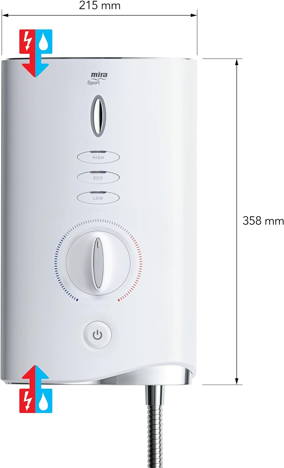 Mira Showers 1.1746.007 Sport Max Elektrodusche, 9 kW, 1.1746.008 10.8W 10.8 kW Weiss / Chrom, 10.8