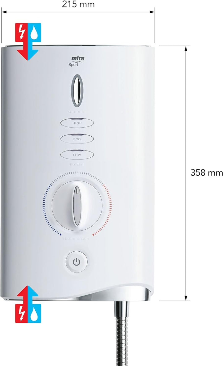 Mira Showers 1.1746.007 Sport Max Elektrodusche, 9 kW, 1.1746.008 10.8W 10.8 kW Weiss / Chrom, 10.8