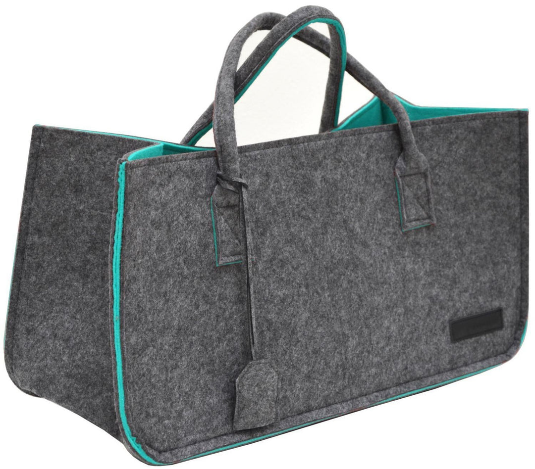 DuneDesign Bis 25kg: Shopping Bag Filz XXL - 50x25x25 Schwerlast Filztasche Gross - Kamintasche für