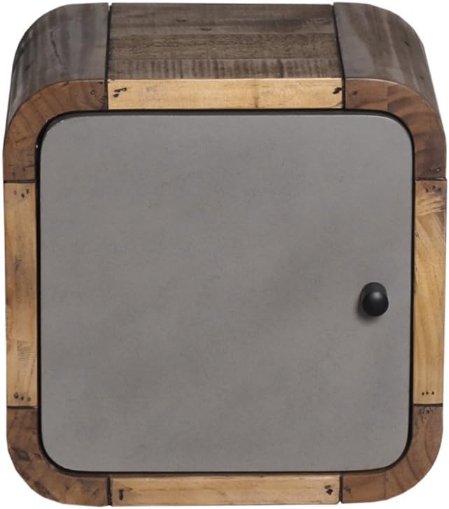 Woodkings® Badregal Dingle 30x30 Holz Pinie Natur rustikal und MDF in Betonoptik grau Badregal Regal