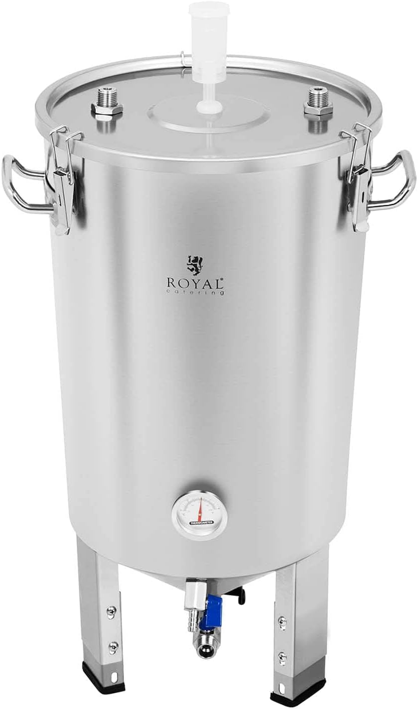 Royal Catering RCBM-45CFC Maischekessel 30 L integrierte Kühlspirale Fermentierkessel Gärkessel Ferm