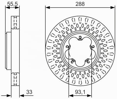 Bosch BD2121 Bremsscheiben - Vorderachse - ECE-R90 Zertifizierung - eine Bremsscheibe