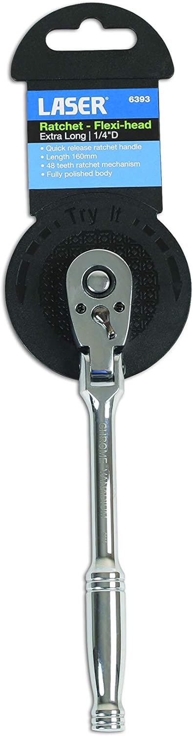 Laser 6393 Flexi-Kopf/extra Lange Ratsche, 6,35 mm Durchmesser