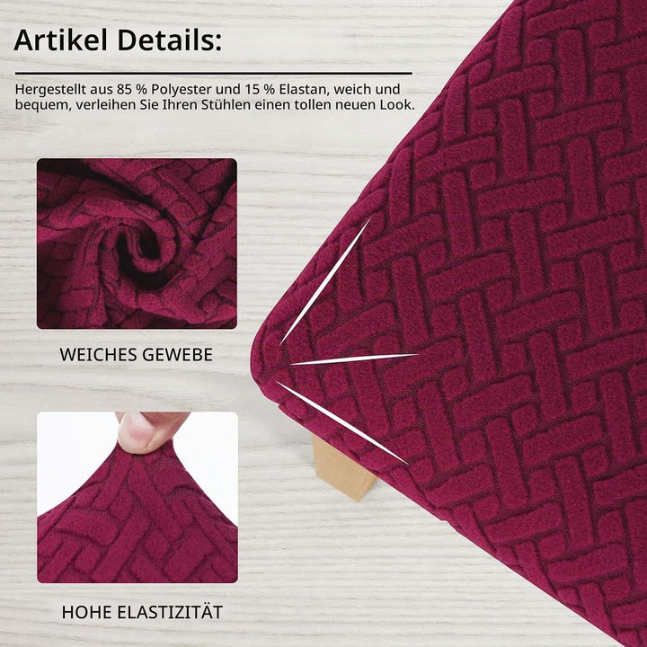 Homaxy Stuhlbezug Sitzfläche 6er Set, Stretch Bezug für Stühle Sitzbezüge für Esszimmerstühle Abwasc