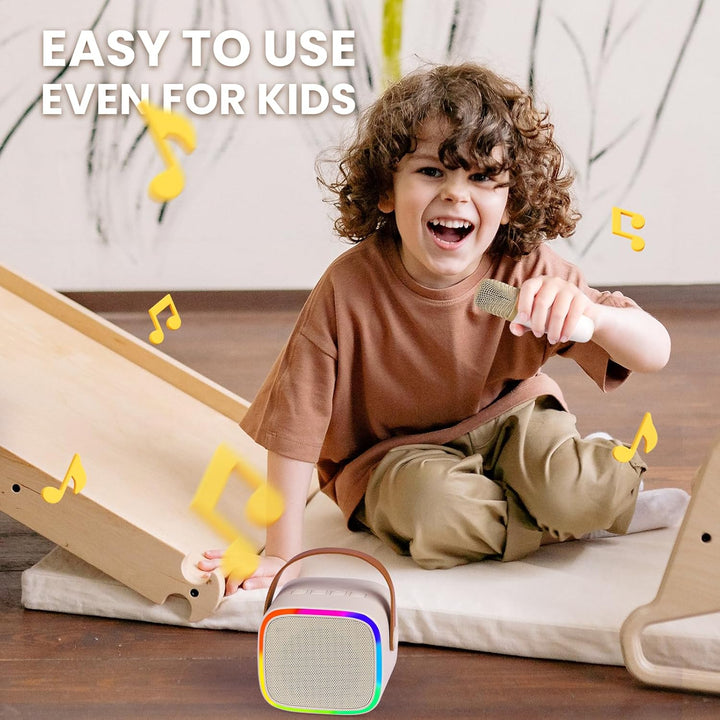 BONAOK Mikrofon Karaoke Maschine, Bluetooth Karaokemaschinen für Kinder Erwachsene, Tragbarer Karaok