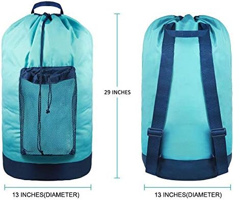 Dalykate Backpack Laundry Bag, Laundry Backpack with Shoulder Straps Backpack Clothes Hamper Bag Bla