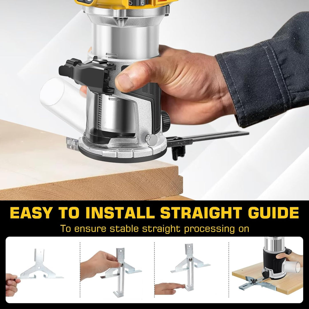 Akku Oberfräse kompatibel mit Dewalt DCB 18V-20V Akku, 800W Oberfräse Trimmer Einhandfräse, Bürstenl