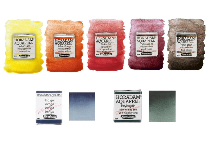 Schmincke Horodam Super Granulat für Aquarelle, extrafein, 5 x 1/2 Näpfe + 2 x 1/2 extrafein