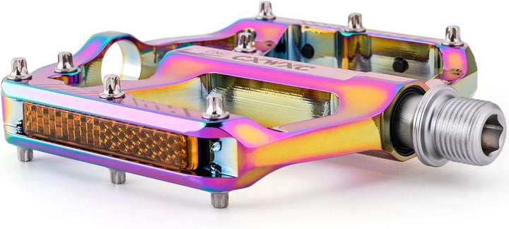 CXWXC Fahrradpedale mit Reflektoren 9/16 Zoll CNC Aluminium MTB Pedale Leichtgewichts, Antirutsch fü