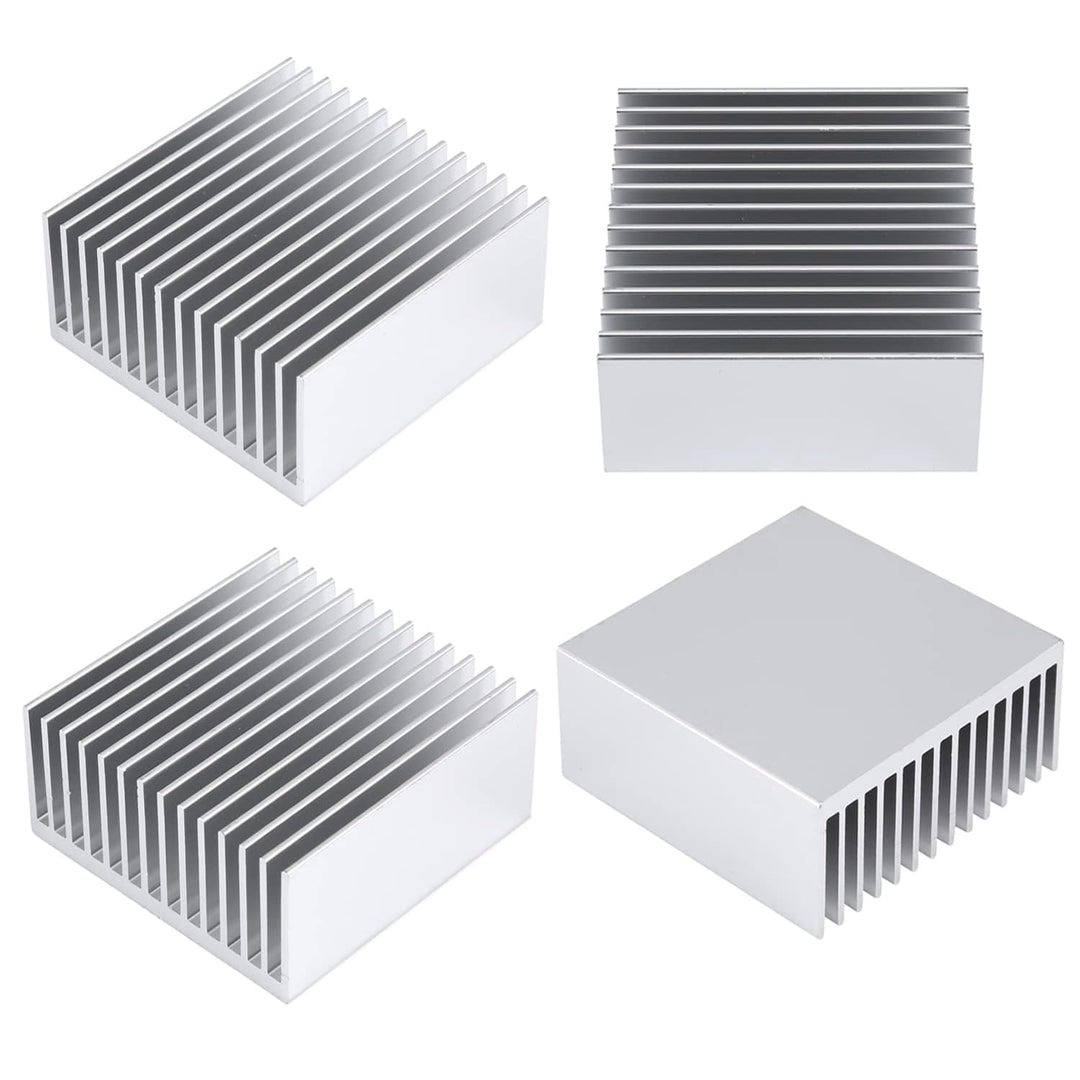 4 x 50 mm Aluminium-Kühlkörper, 50 x 50 x 20 mm, Kühlkörper-Set für GPU, CPU, LED-Chipsatz, Kühlkörp