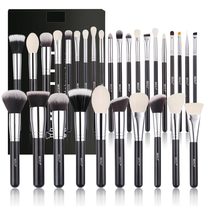 BEILI Pinselset Makeup, Schminkpinsel Set, 30 Stück Professionelle Make up Pinsel Set mit Detail Lid