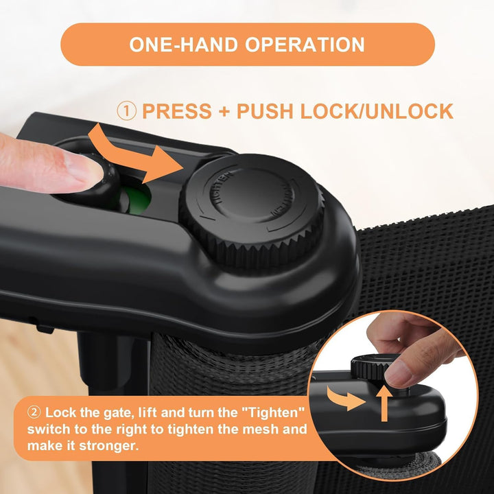 Treppenschutzgitter Ausziehbare für Babys,0-300cm,83cm Hoch Baby Absperrgitter Treppenschutzrollo,Ei