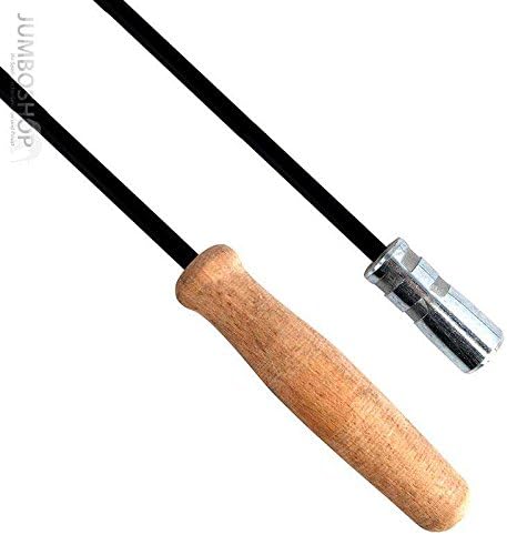 HOLZBRINK Schubstange Kesselstab STARR Holzgriff M12 Länge 100cm + 40 mm Heizkesselbürste Kesselbürs