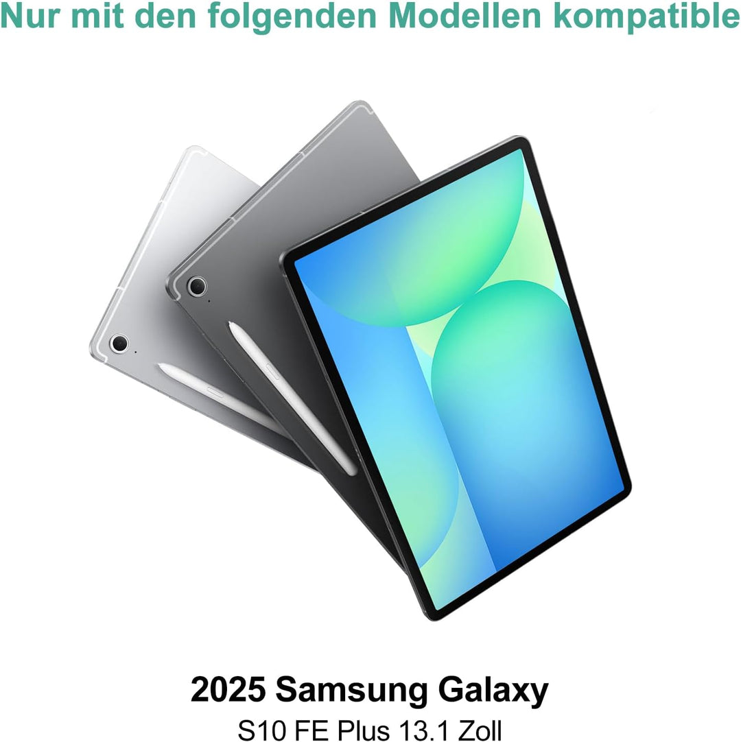 IVEOPPE Hülle mit Tastatur für Samsung Galaxy Tab S10 FE+ 13.1 Zoll, 7-Farbige Beleuchtung, Magnetis