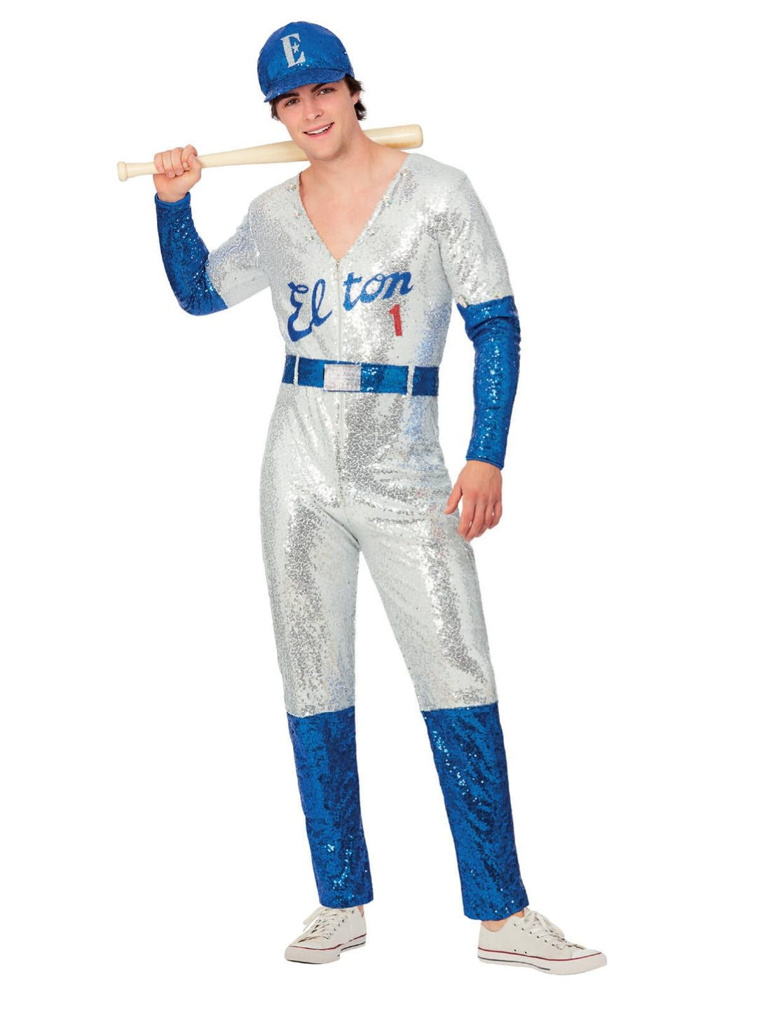 Smiffys Herren Smiffys Officially Licensed Elton John Deluxe Sequin Baseball Costume Smiffys Offizie