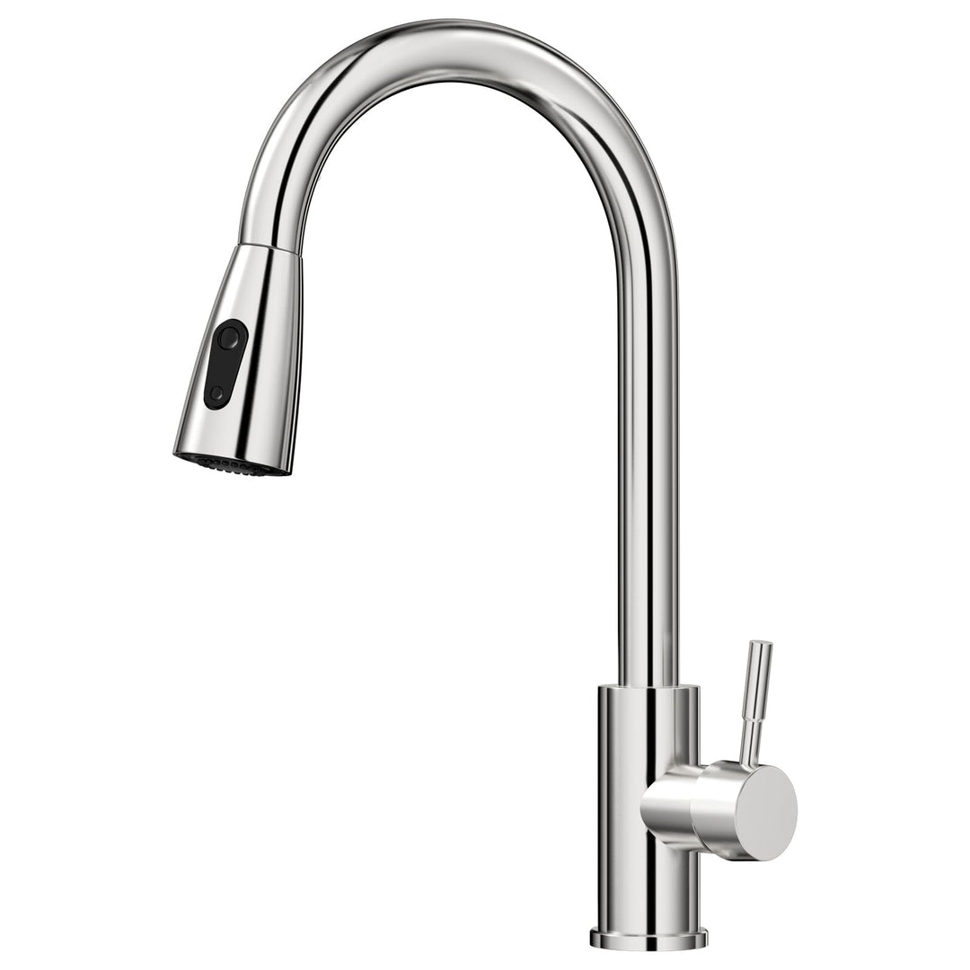 Wasserhahn Küche, Küchenarmatur Ausziehbar, Mischbatterie mit 360° Schwenkbar, Edelstahl Einhebel Sp