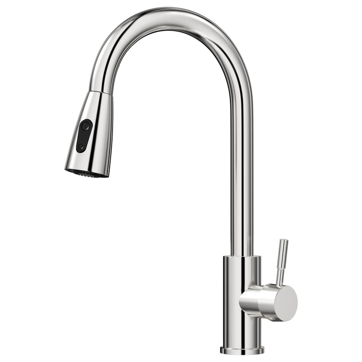 Wasserhahn Küche, Küchenarmatur Ausziehbar, Mischbatterie mit 360° Schwenkbar, Edelstahl Einhebel Sp