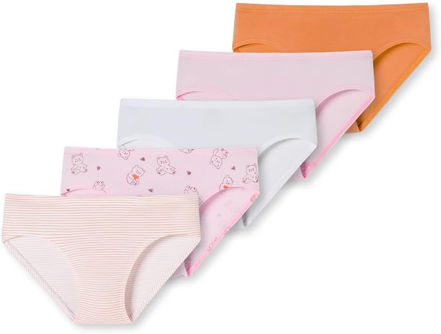 Schiesser Mädchen 5 Pack Slips Unterhosen - 95/5 Organic Bio Baumwolle - Grösse 92 bis 150 Sortiert