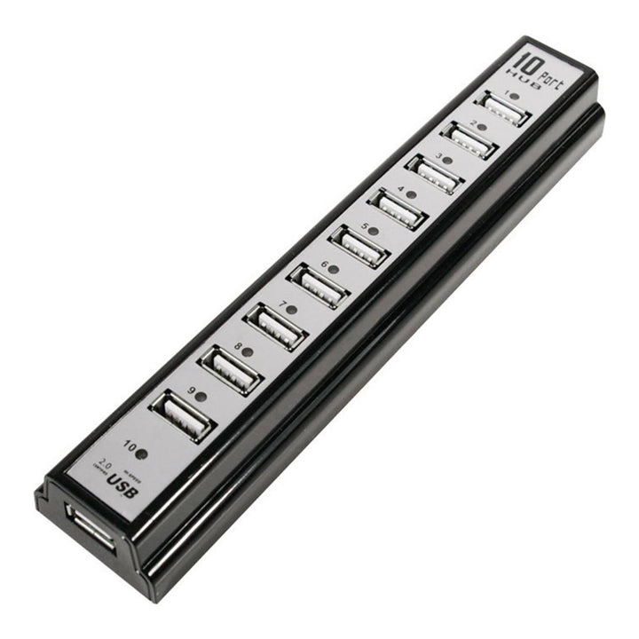 LogiLink USB 2.0 Hub (10-Port) inkl. Netzteil und LED Aktivitätsanzeige