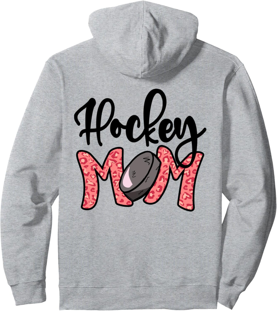 Hockey Mom Leopard Ice Hockey Mama, Mothers Day Hockey Mom Pullover Hoodie